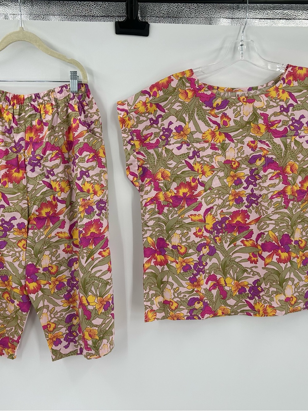 Vintage Floral Cotton Matching Capri Set